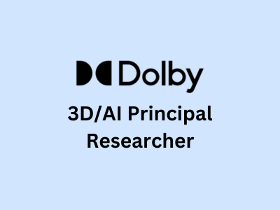 3D AI Principal Researcher, Dolby