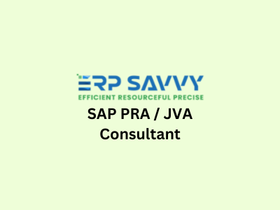 SAP PRA  JVA Consultant, ERP Savvy