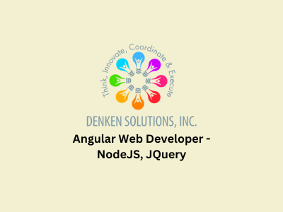 Angular Web Developer - NodeJS, JQuery, Denken Solutions